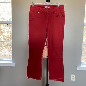 Cabi High Low Crop Red Size 6